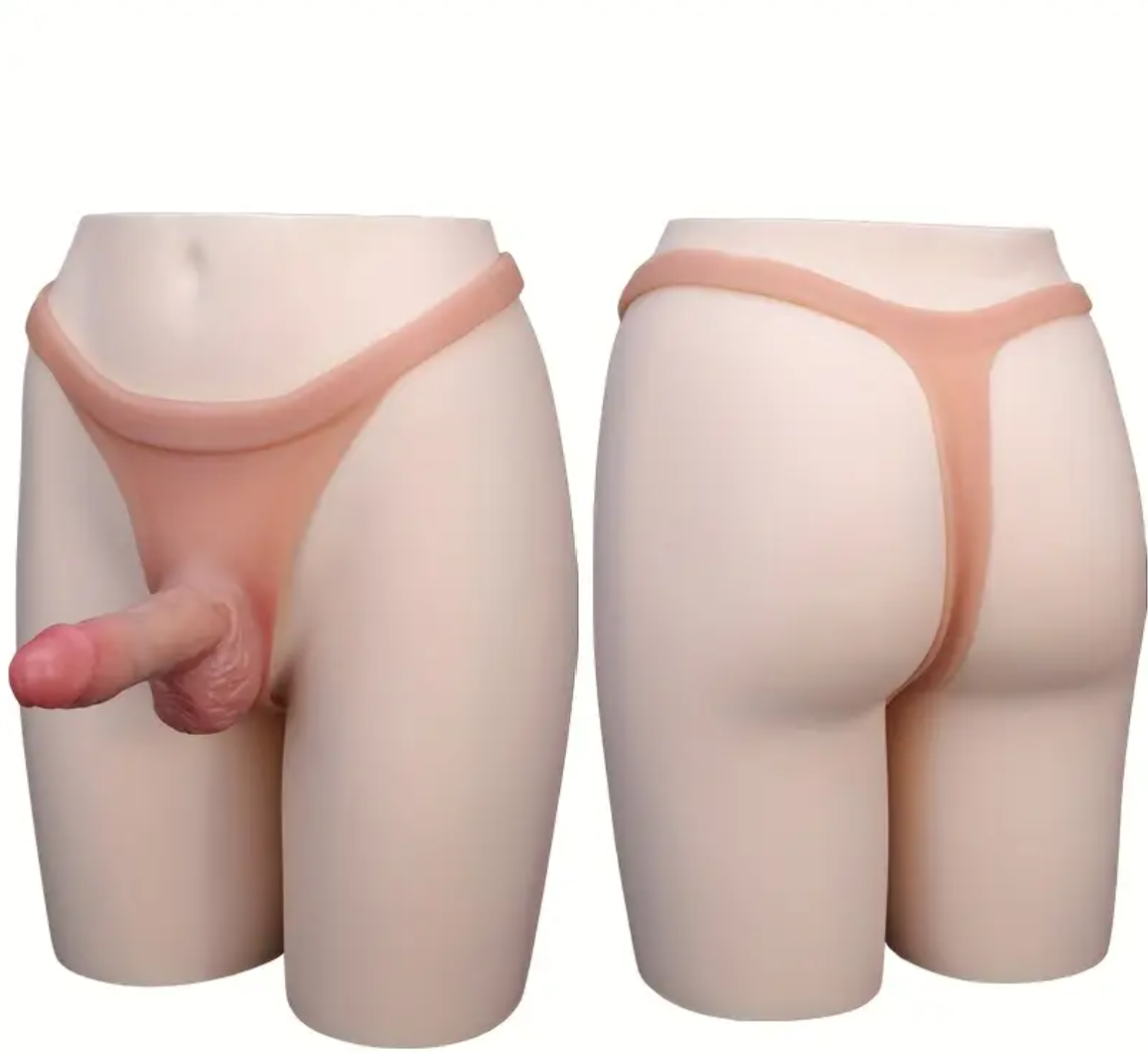 Real Feel Wearable Silicone Dildo Thong