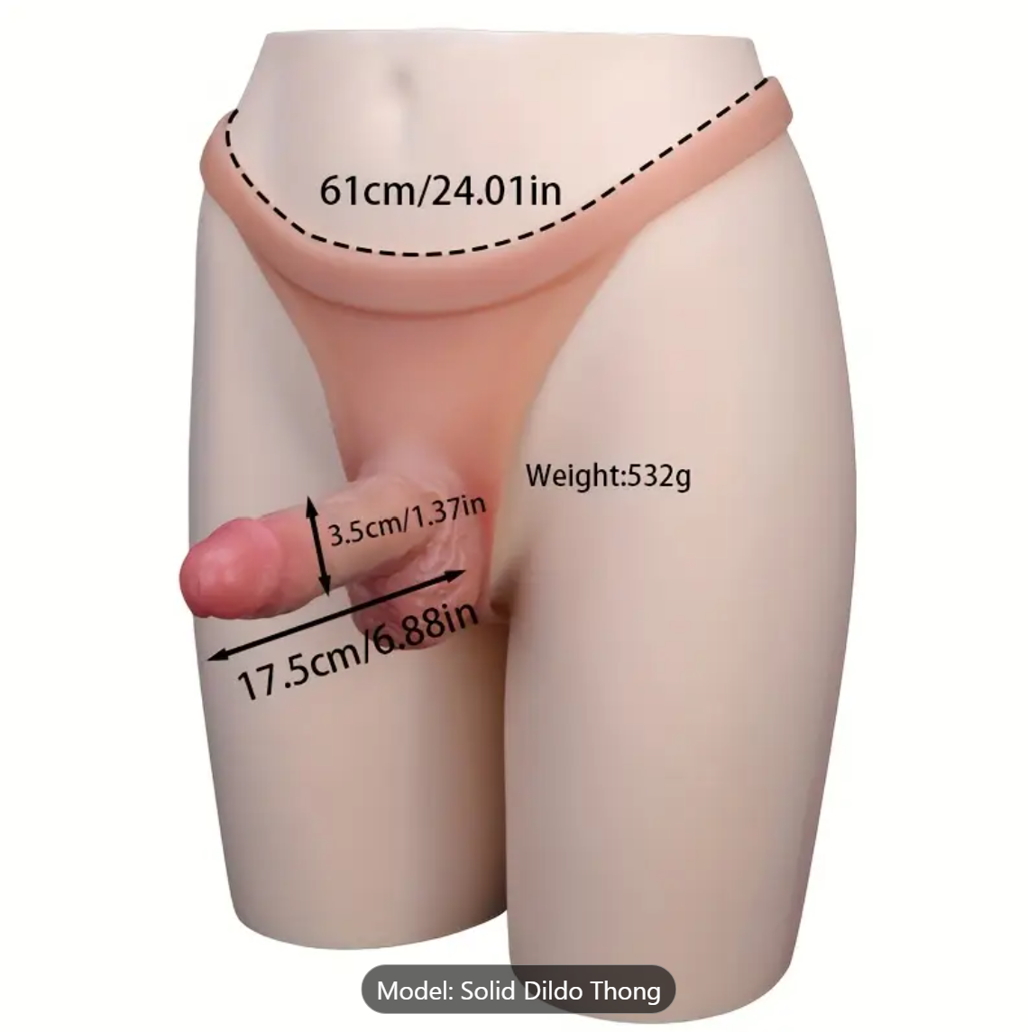 Real Feel Wearable Silicone Dildo Thong