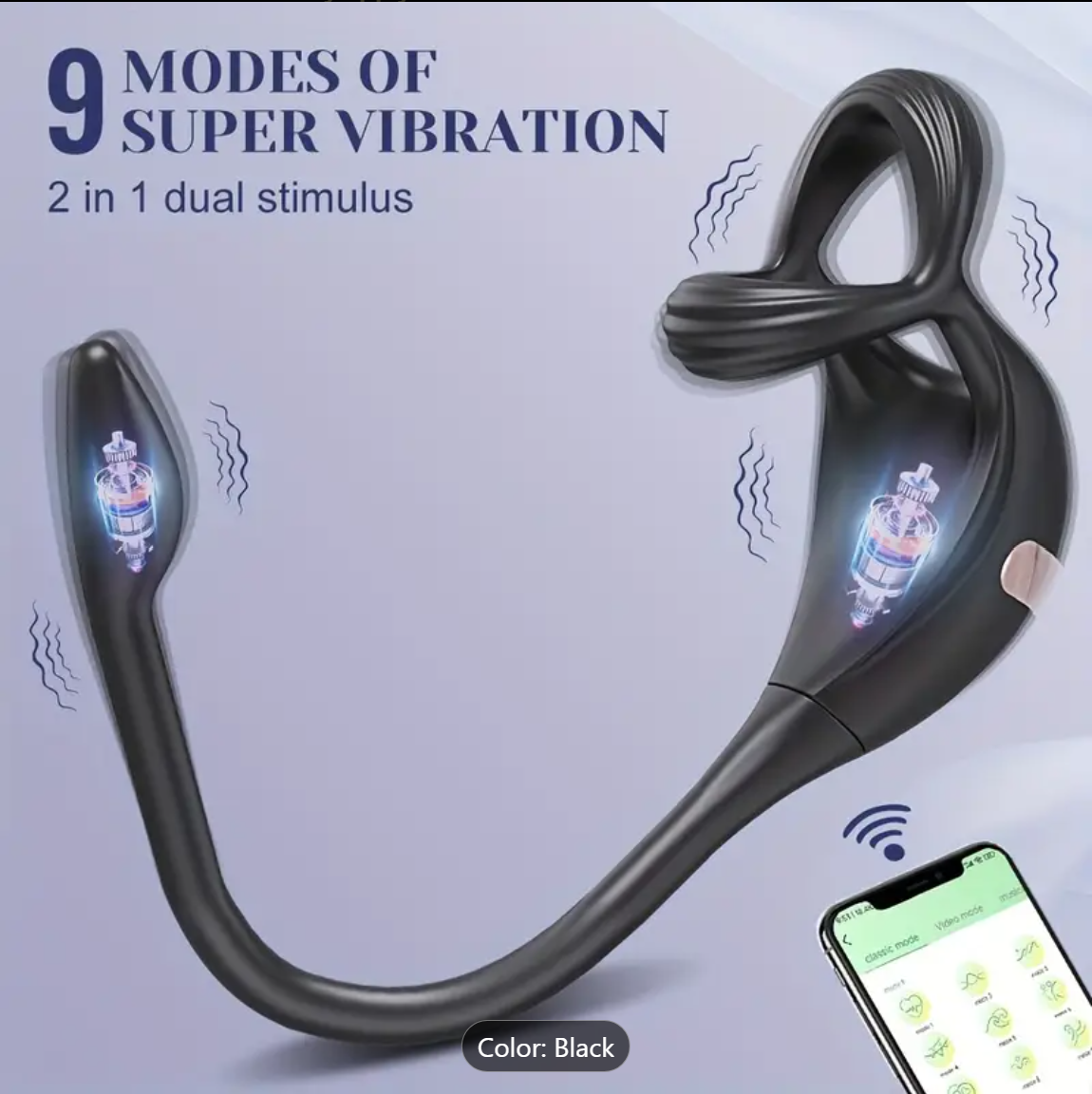 3-in-1 Prostate Locking Ring – APP-Controlled Anal & Testicle Vibrator