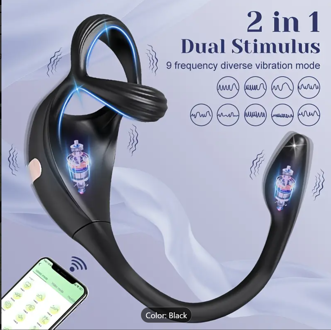 3-in-1 Prostate Locking Ring – APP-Controlled Anal & Testicle Vibrator