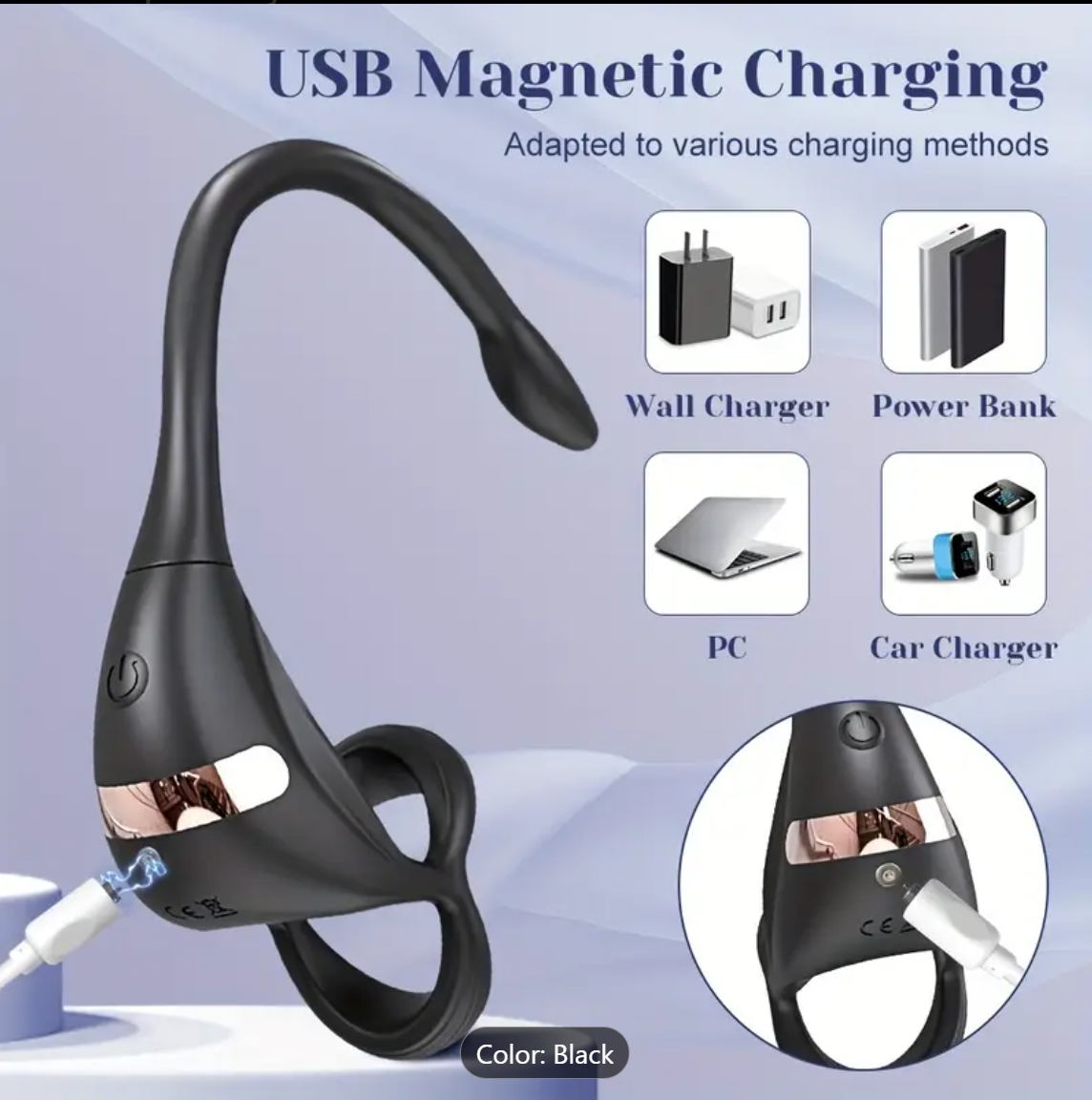 3-in-1 Prostate Locking Ring – APP-Controlled Anal & Testicle Vibrator