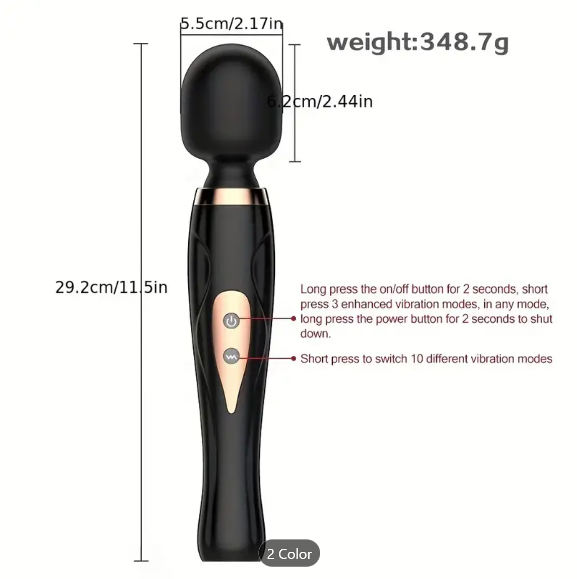 PowerPulse Wand – 10-Mode Vibrator for Full-Body & Intimate Massage