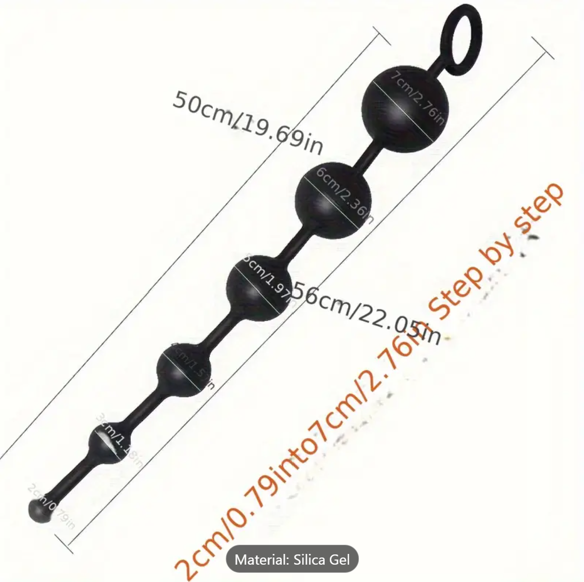 Silicone Gradient Beads Anal Plug – 6-Size Dilation Set for Men & Women