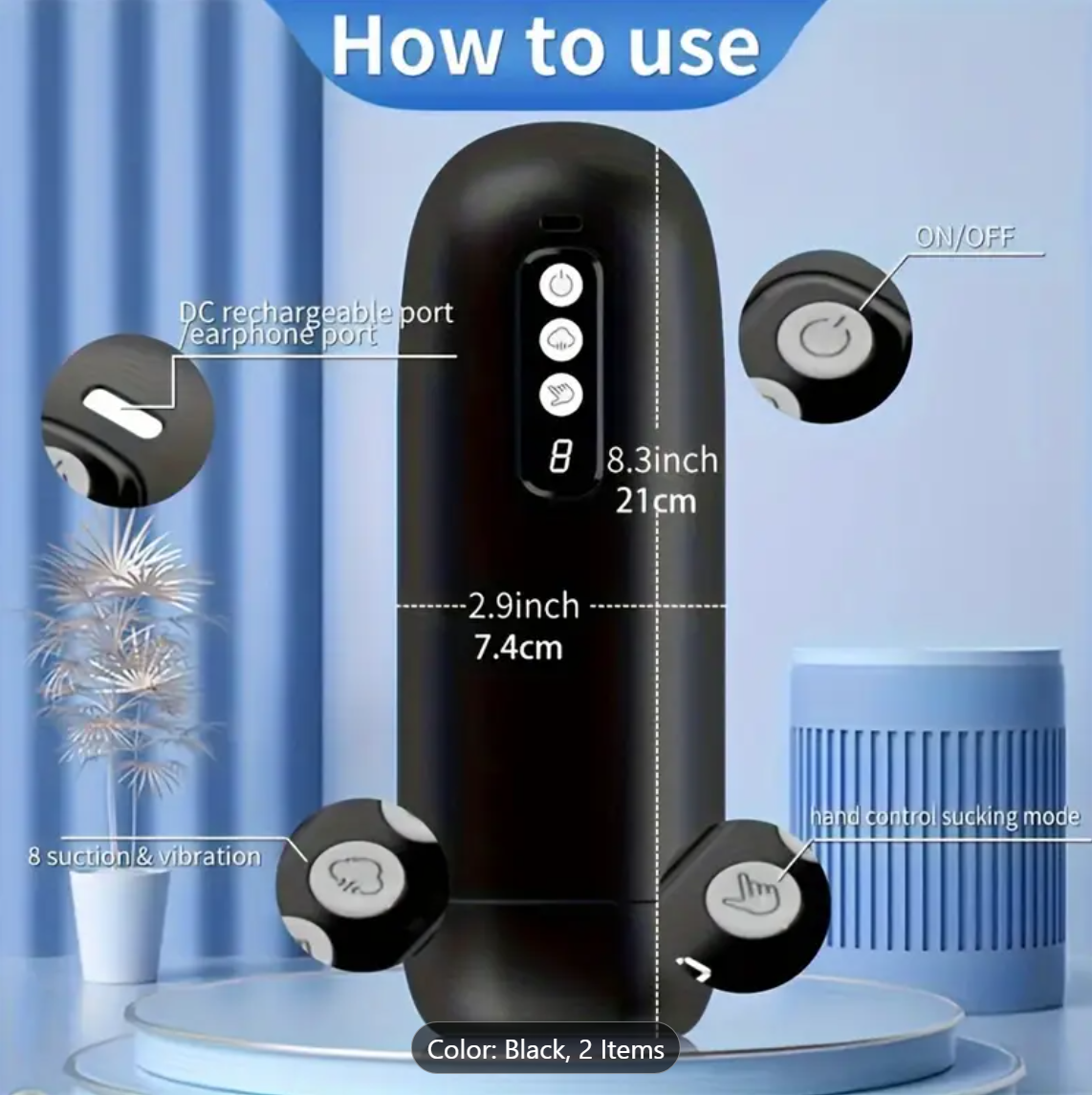 PowerSuck Men's Electric Masturbator – 8 Modes of Ultimate Pleasure