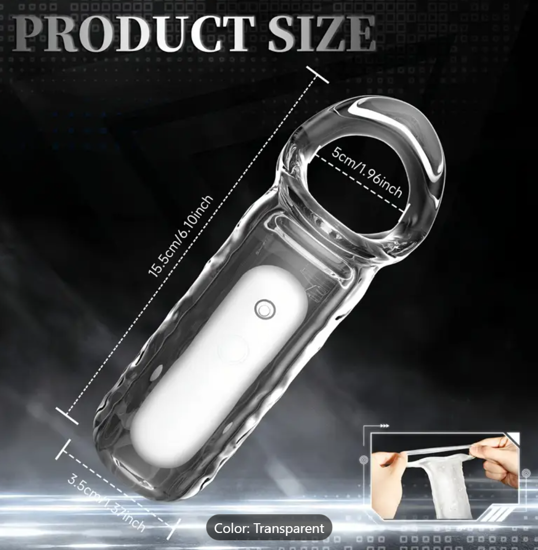 Clear Vibrating Penis Sleeve – 10 Vibration Modes for Electrifying Play
