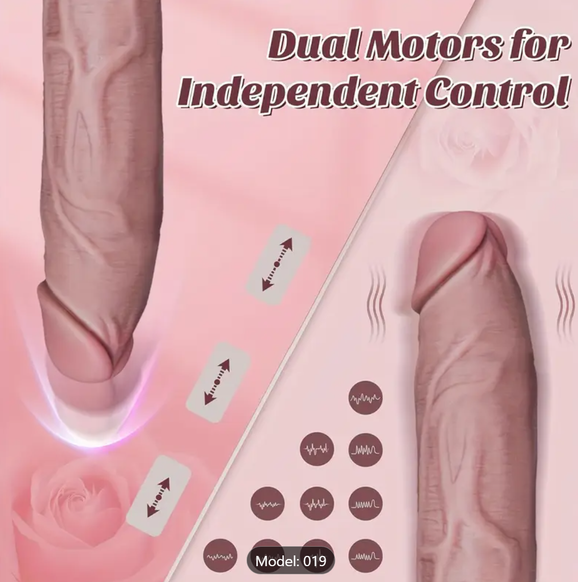 9.1" Remote Controlled Liquid Silicone 4-in-1 Rotating Thrust Vibrator