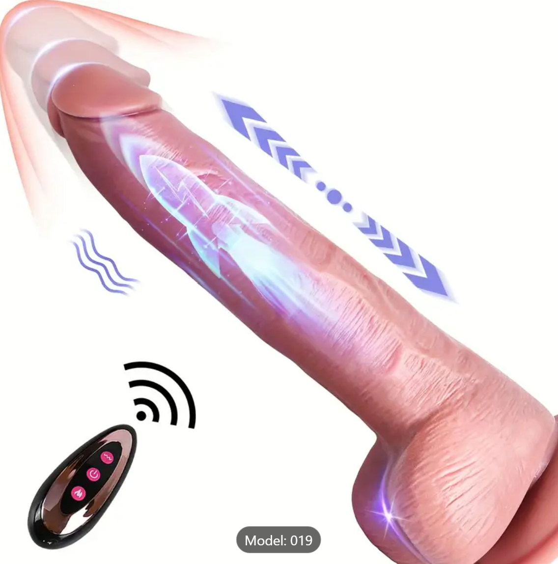 9.1" Remote Controlled Liquid Silicone 4-in-1 Rotating Thrust Vibrator