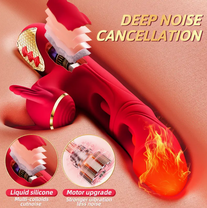4-in-1 Clit-Slapping, Vibe-Buzzing, Heat-Loving Dildo