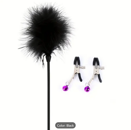 BDSM Feather and Nipple Play Set