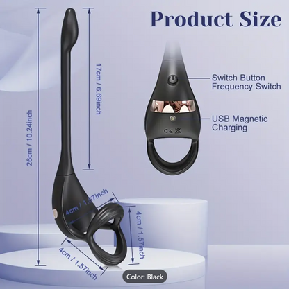 3-in-1 Prostate Locking Ring – APP-Controlled Anal & Testicle Vibrator