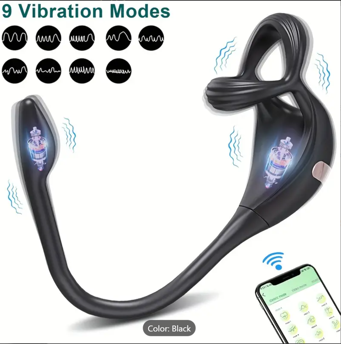 3-in-1 Prostate Locking Ring – APP-Controlled Anal & Testicle Vibrator