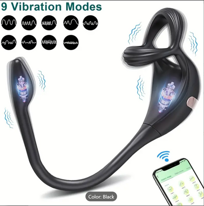 3-in-1 Prostate Locking Ring – APP-Controlled Anal & Testicle Vibrator