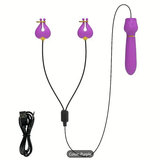 2-in-1 Couple Vibrator – 10-Mode Clitoral & Front Play Toy