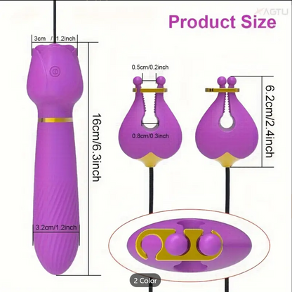 2-in-1 Couple Vibrator – 10-Mode Clitoral & Front Play Toy