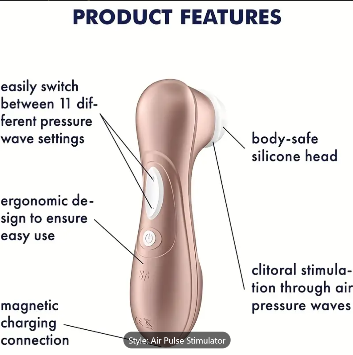 Air-Pulse Clitoral Stimulator – Rose Gold Sucking Toy with Pressure-Wave Tech