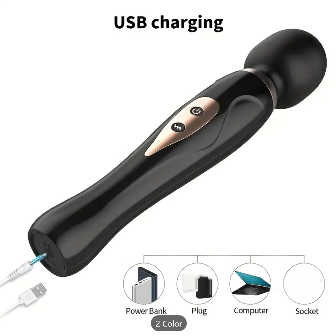 PowerPulse Wand – 10-Mode Vibrator for Full-Body & Intimate Massage
