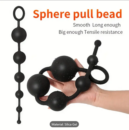 Silicone Gradient Beads Anal Plug – 6-Size Dilation Set for Men & Women