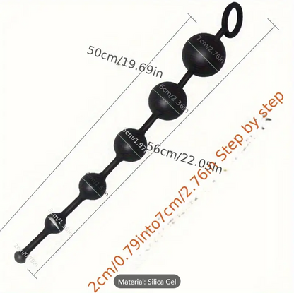 Silicone Gradient Beads Anal Plug – 6-Size Dilation Set for Men & Women