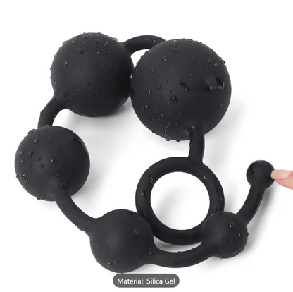 Silicone Gradient Beads Anal Plug – 6-Size Dilation Set for Men & Women