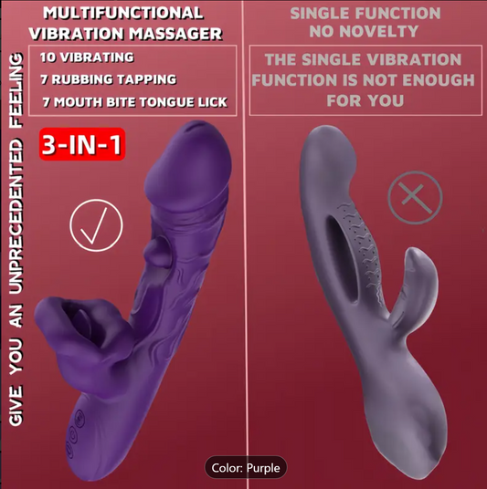 3-in-1 G-Spot & Clitoral Rabbit Vibrator – Licking, Slapping & Vibration