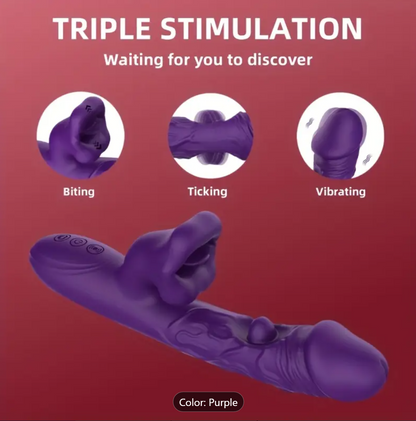 3-in-1 G-Spot & Clitoral Rabbit Vibrator – Licking, Slapping & Vibration