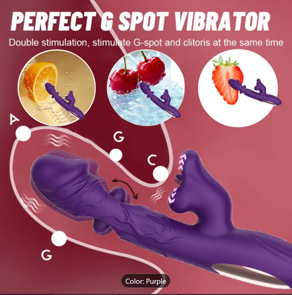 3-in-1 G-Spot & Clitoral Rabbit Vibrator – Licking, Slapping & Vibration