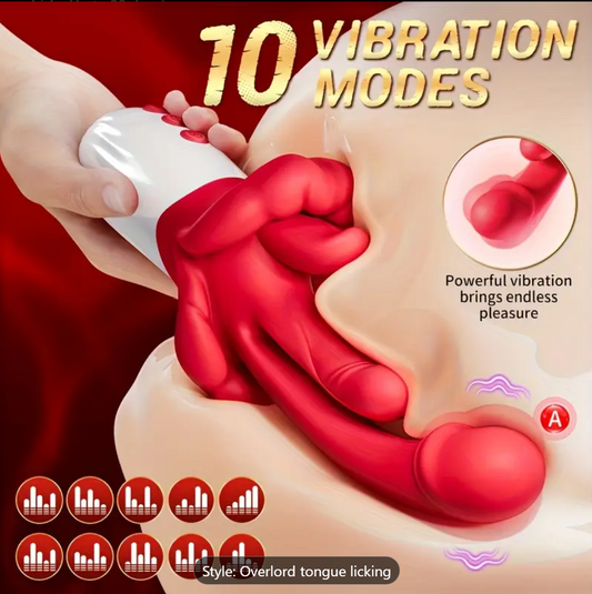 4-in-1 Heated Tongue Lick Vibrator – Couples’ Sensory Play Toy