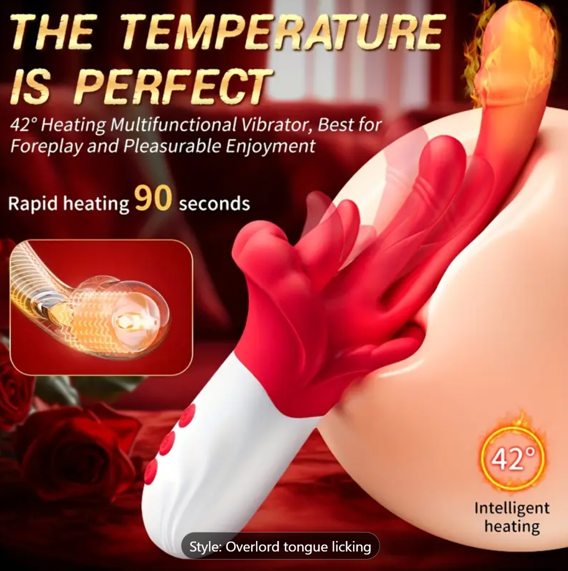 4-in-1 Heated Tongue Lick Vibrator – Couples’ Sensory Play Toy