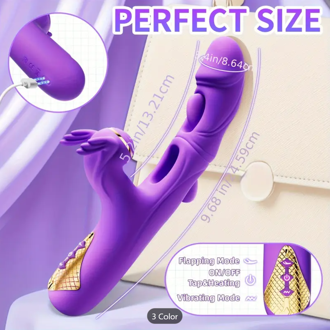 4-in-1 Clitoral & Vaginal Vibrator – Slapping, Clasping, Vibration & Heat