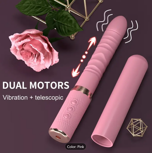 Dual Motor Dildo Vibrator – Realistic Thrusting & Clitoral Stimulation