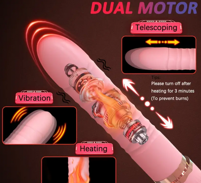 Dual Motor Dildo Vibrator – Realistic Thrusting & Clitoral Stimulation