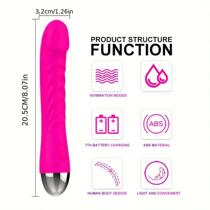 G-Spot & Clitoral Vibrator – Silent Mini Dildo with 10 Modes