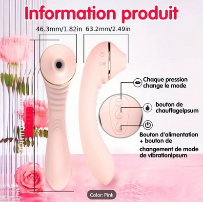 Heated Vibrator – A-Spot & G-Spot Massager with Suction & Flex