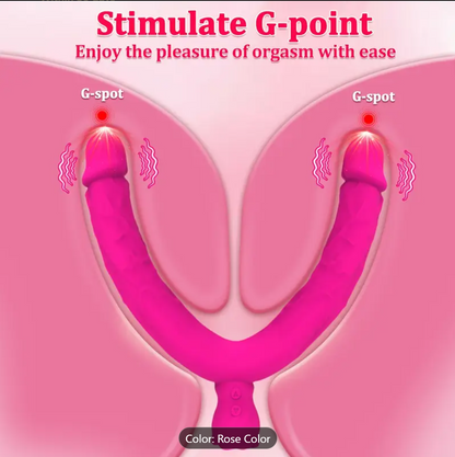 Double-Ended Vibrator – Rechargeable Silicone Dildo for Couples