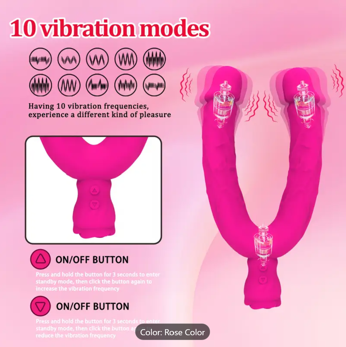 Double-Ended Vibrator – Rechargeable Silicone Dildo for Couples