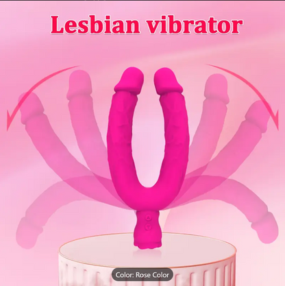 Double-Ended Vibrator – Rechargeable Silicone Dildo for Couples