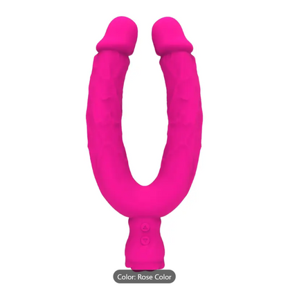Double-Ended Vibrator – Rechargeable Silicone Dildo for Couples