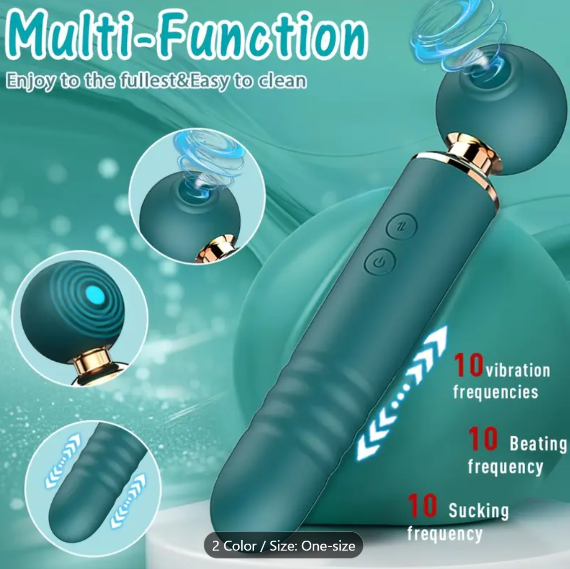 3-in-1 Suction & Vibration Wand – Telescopic Female Pleasure Toy