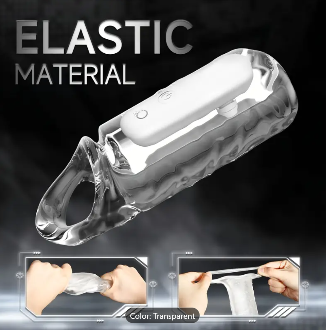 Clear Vibrating Penis Sleeve – 10 Vibration Modes for Electrifying Play